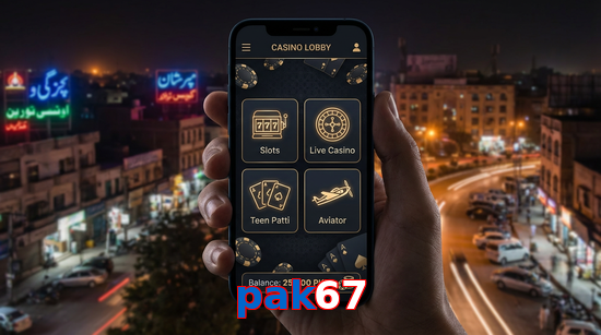 Main screen of Pak67 app page for PK players